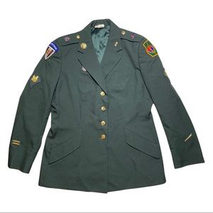 Military green blazer jacket